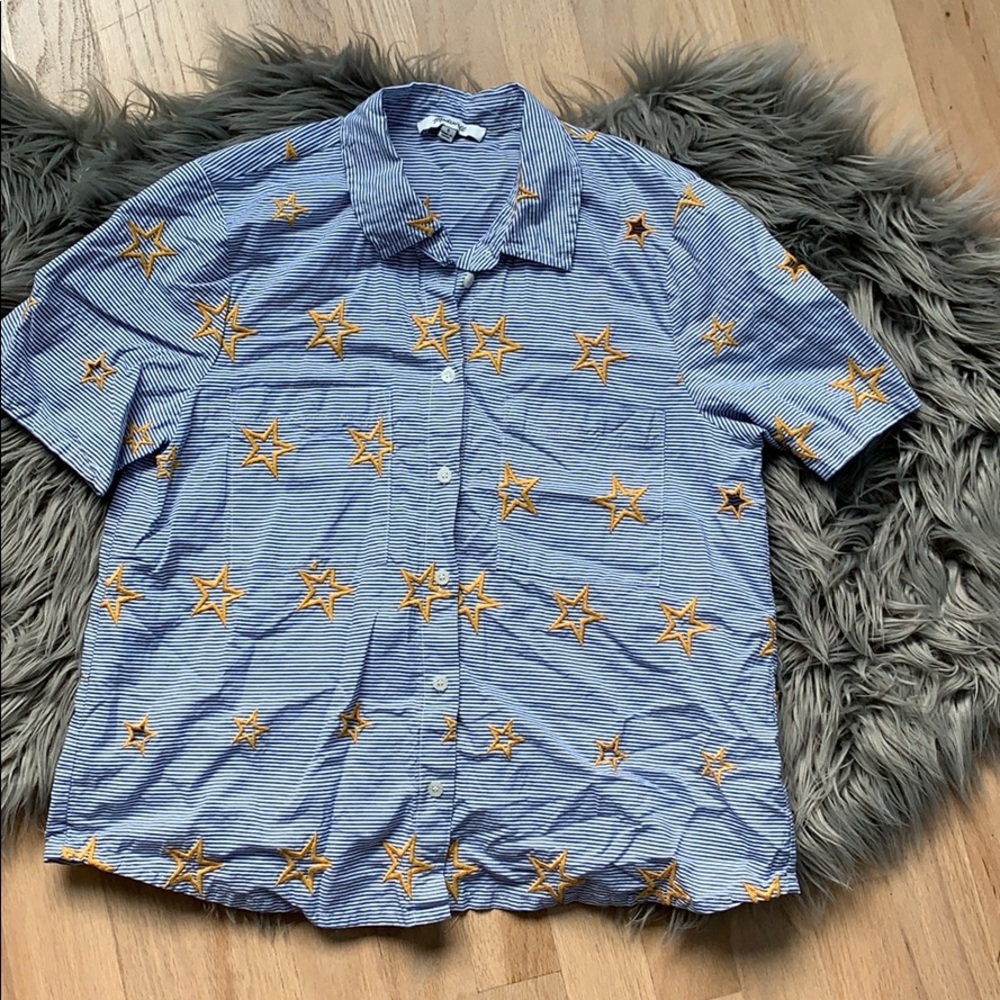Madewell stars and striped button down